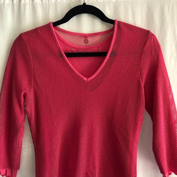 Anthropologie One Girl Who Pink Mesh Top - Picture 5 of 8